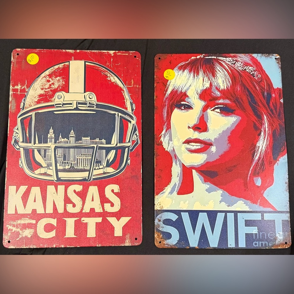 Kansas City and Swift Metal Signs (pair) Dorm Ready